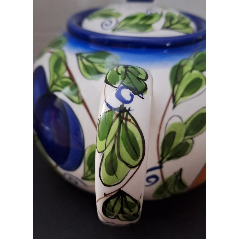 Zrike Amalfi Hand Painted Fruit Teapot Italian Style 5 Cup